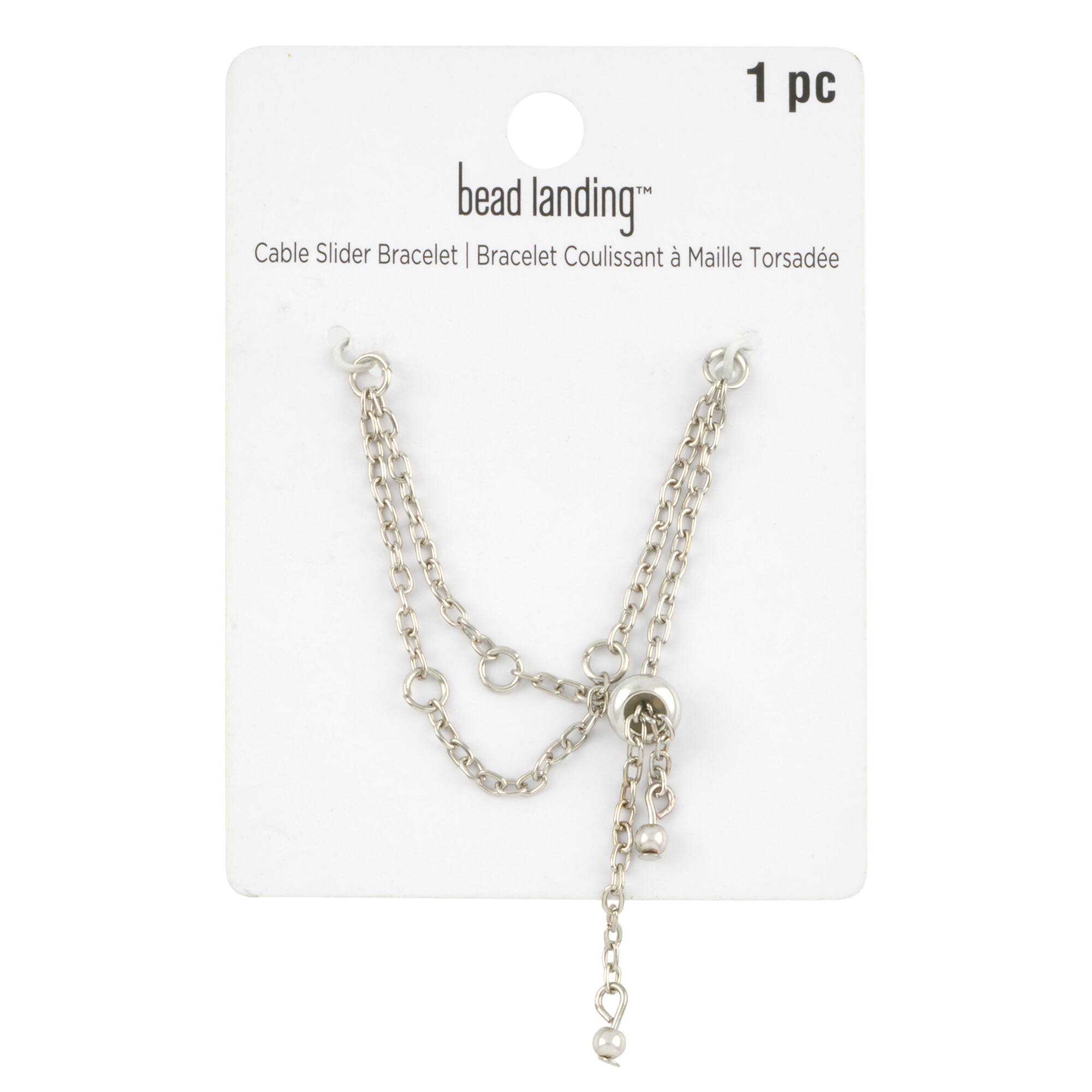 9" Rhodium Slider Charm Bracelet by Bead Landing®